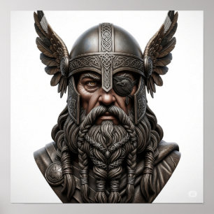 Poster Norse God Odin Retrait