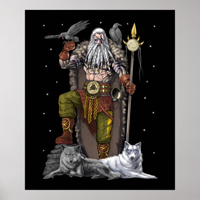 Poster Norse Viking God Odin (Frente)