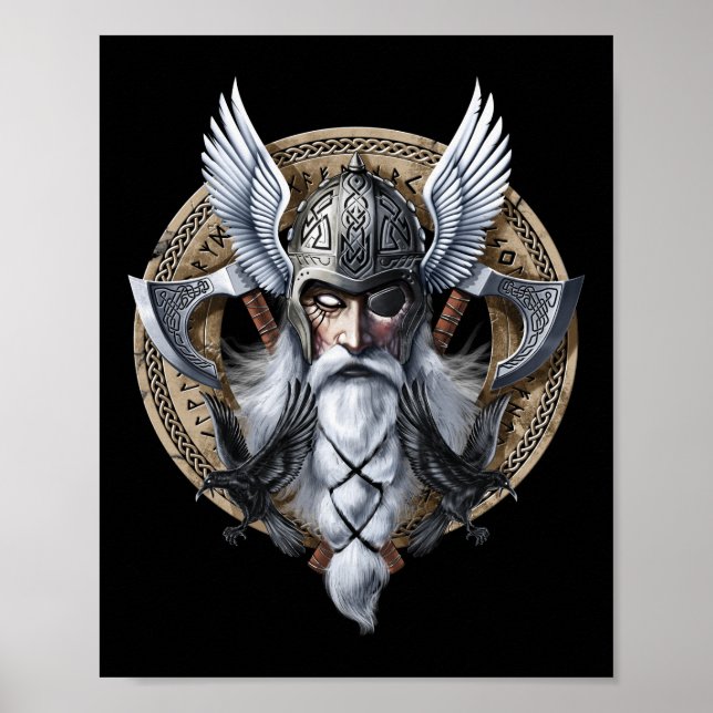 Poster Norse Warrior God Odin (Frente)
