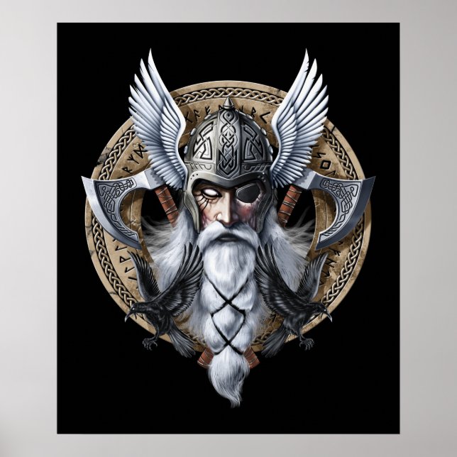 Poster Norse Warrior God Odin (Frente)
