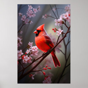 Poster Norte Cardinal Ohio Red Bird