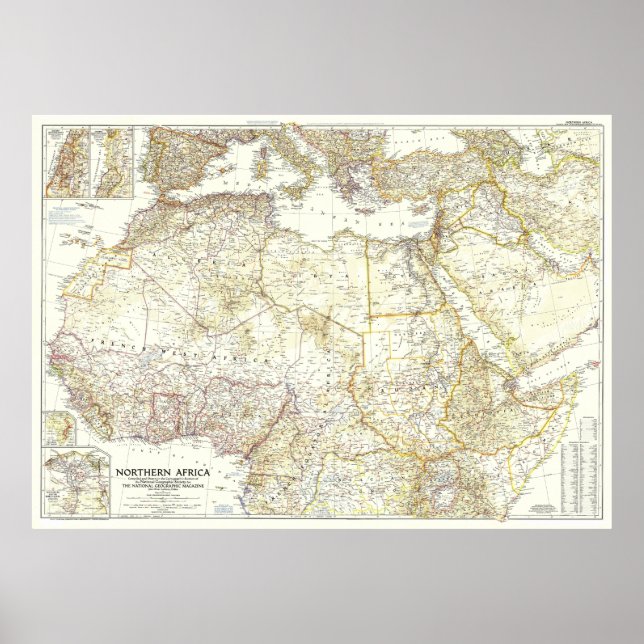 Poster "Norte de África: MAPA Detalhado de 1954 ... (Frente)