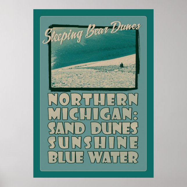 Poster Norte Michigan do Slear Bear Dunes (Frente)