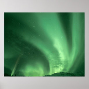 Pôster Nortes, Aurora borealis, sobre os sopés