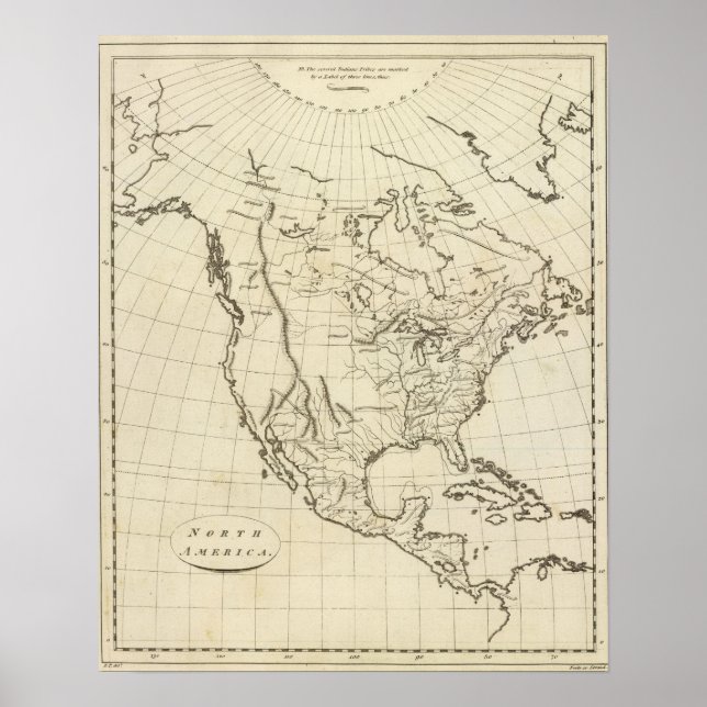 Pôster North America outline map (Frente)