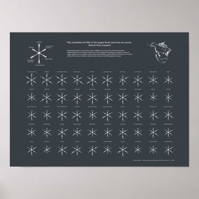 Poster North American Ski Resorts (Frente)