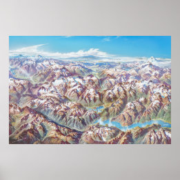 Poster North Cascades National Park Landscape Painting