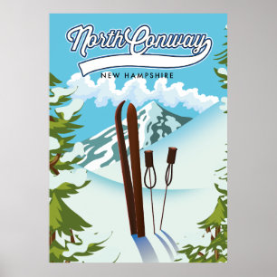 Poster North Conway New Hampshire, para esquiar