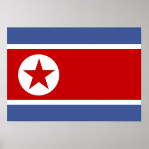 Pôster North Korea Flag