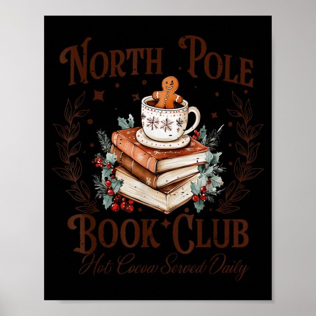 Poster North Le Book Club Hot Cocoa Served Daily Libraria (Frente)