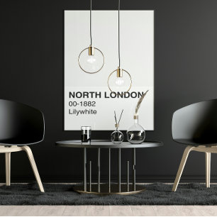 Pôster North London Lilywhite - Largura do Cheio