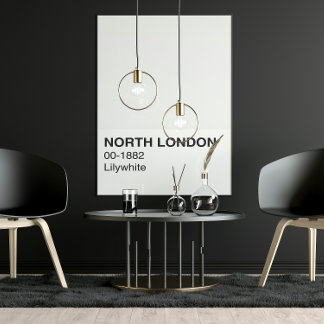 Pôster North London Lilywhite - Largura do Cheio