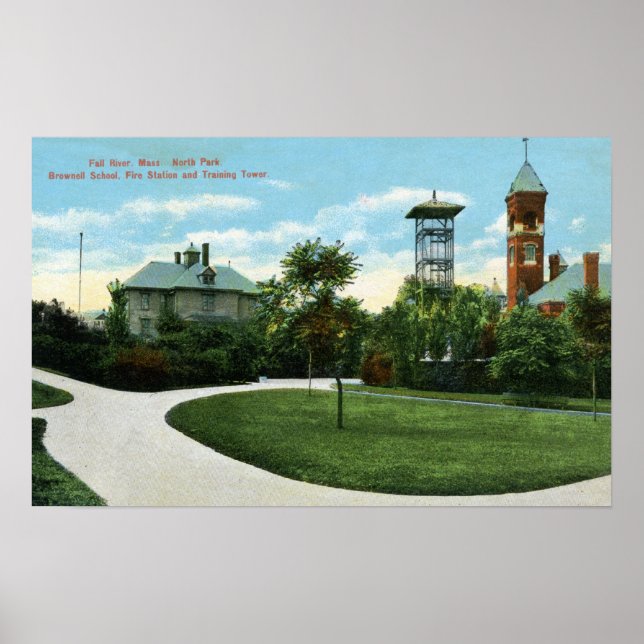 Poster North Park View of Brownell School, Fire (Frente)