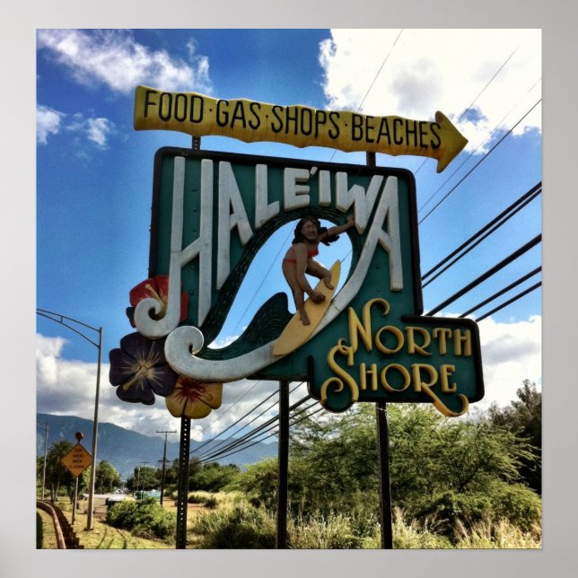 Pôster North Shore Oahu Hawaii (Frente)