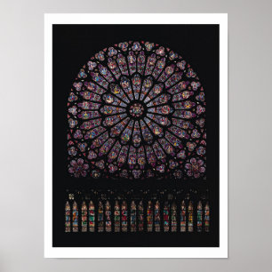 Pôster North transept rose window depicting the Virgin an