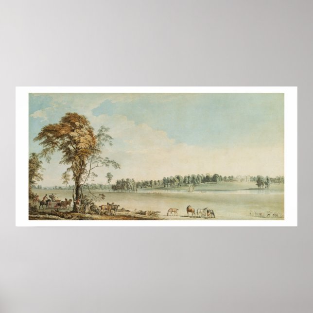 Pôster North West View of Wakefield Lodge em Whittlebury (Frente)