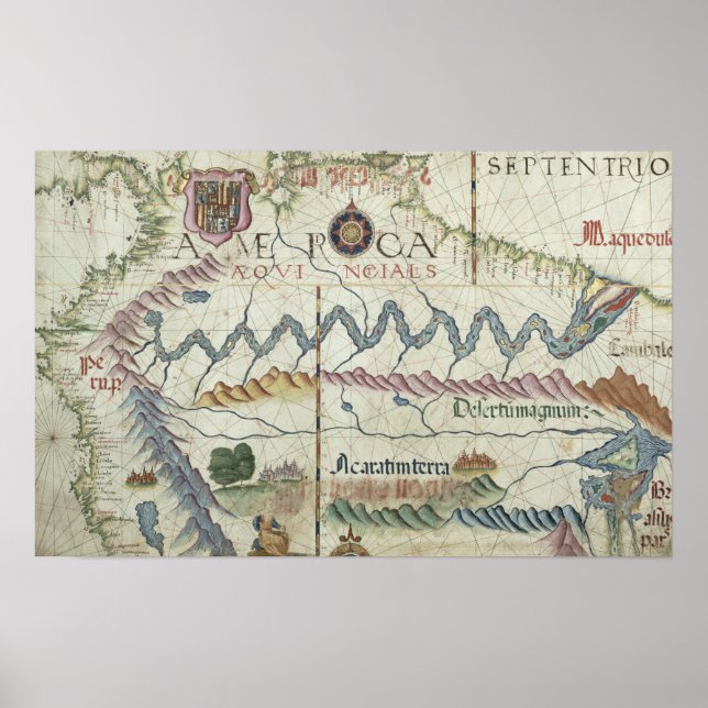 Poster Northern South America, detail from world (Frente)