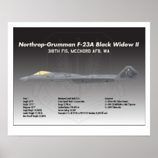 poster Northrop F-23A Black Widow II 20x16