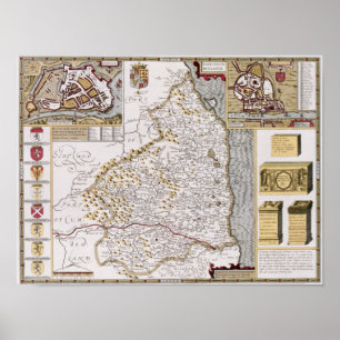 Pôster Northumberland, engraved by Jodocus Hondius