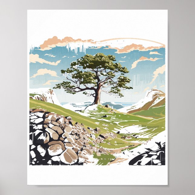 Poster Northumberland National Park Sycamore Gap Tree (Frente)