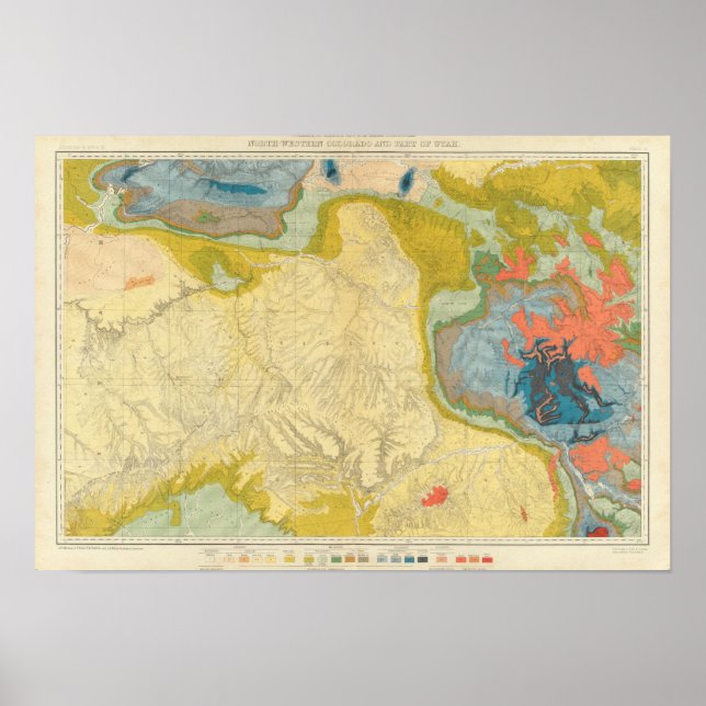 Poster Northwestern Colorado e parte de Utah (Frente)