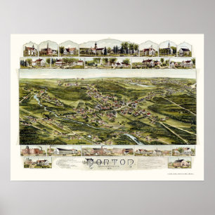 Pôster Norton, mapa panorâmico das MÃES - 1891