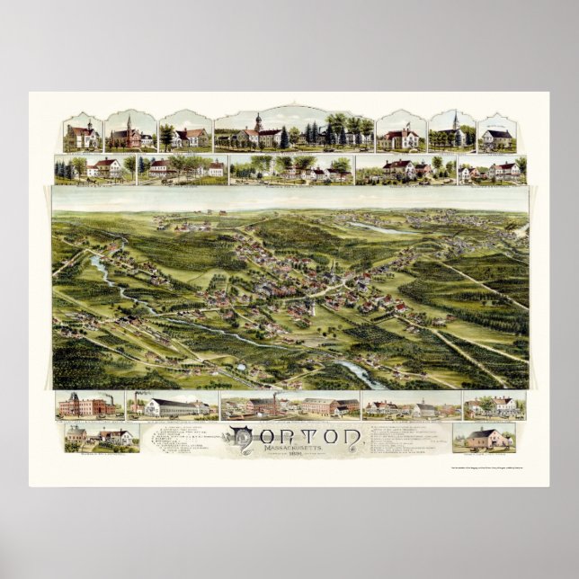 Pôster Norton, Mapa Panorâmico MÃE - 1891 (Frente)
