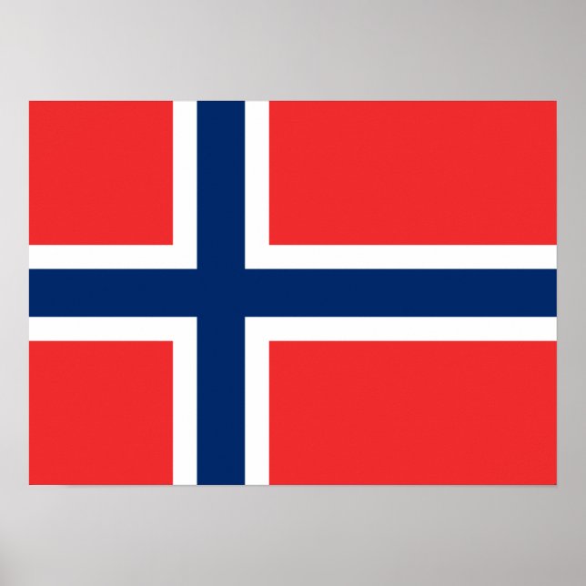 Poster Noruega - Bandeira norueguesa (Frente)
