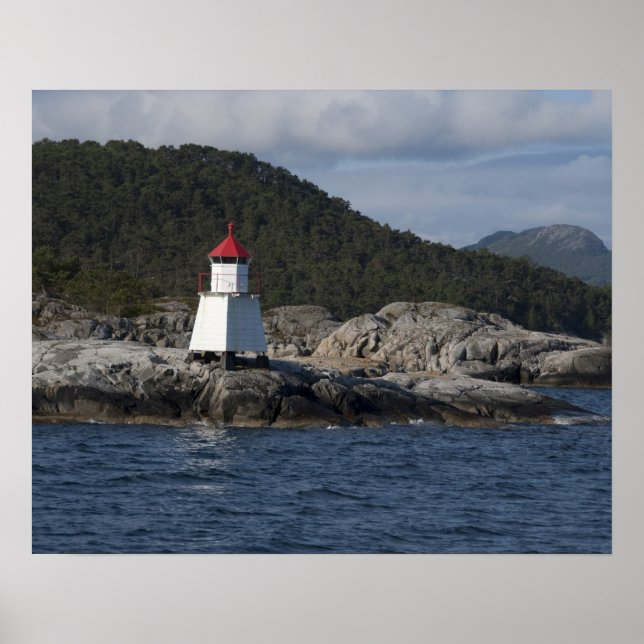 Pôster Noruega, Stavanger. Vistas ao longo de Lysefjord. (Frente)