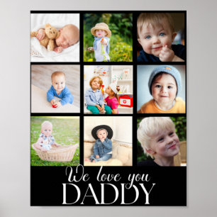 Poster Nós Amamos Você Papai Belo Colagem 9 Fotos