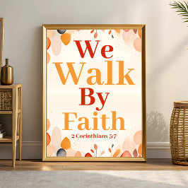 Poster Nós caminhamos pela fé Boho Christian Wall Art Imp