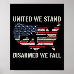 Poster Nós Ficamos Desarmados Caindo - Pro Guns Usa Flag