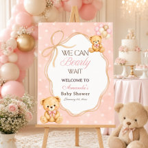 Nós Mal Podemos Esperar Menina Urso Rosa Churrasco