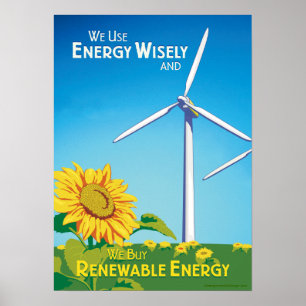 Poster Nós usamos a energia sàbiamente & nós compramos