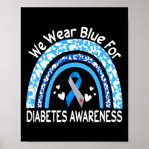 Poster Nós Usamos Azul Para Conscientização Sobre Diabete