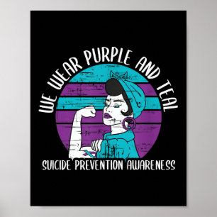 Poster Nós Vestimos Roxo E Teal - Conscientes De Prevençã