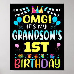 Poster Nossa É O Aniversário De 1 Ano Do Meu Neto Doce 1 