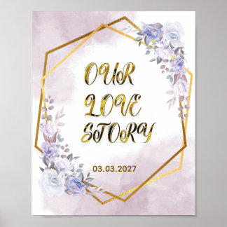 Poster Nossa História de Amor – Decoração de Casamento Pe