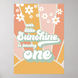 Poster Nossa pequena Sunshine é um banner de aniversário 