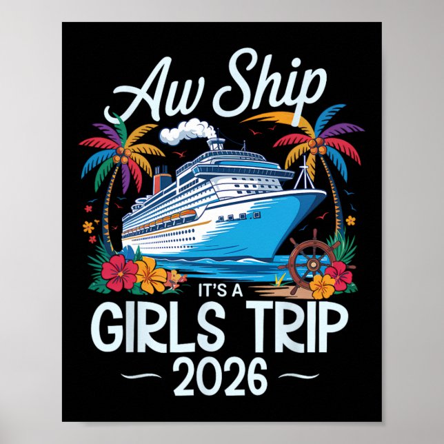 Poster Nossa Que Viagem de Meninas 2026 Cruzeiro Combinan (Frente)