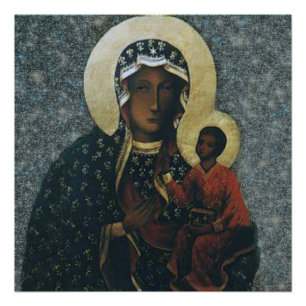 Pôster Nossa senhora da imagem devocional de Czestochowa