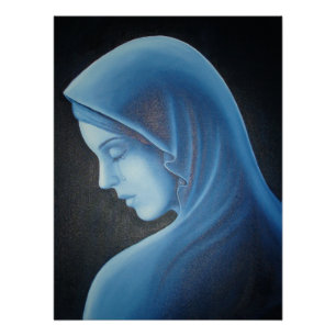Pôster Nossa Senhora das Dores: Retrato Etéreo Azul