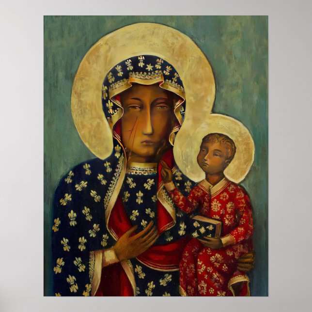 Poster Nossa Senhora de Czestochowa Black Maddona Virgem  (Frente)