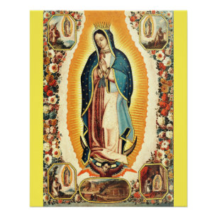 Pôster Nossa Senhora de Guadalupe Arte Radiante