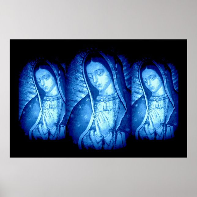 PÔSTER NOSSA SENHORA DE GUADALUPE AZUL (Frente)