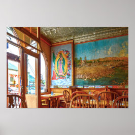 Poster Nossa Senhora de Guadalupe Mural em um Restaurante