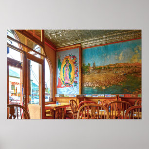Poster Nossa Senhora de Guadalupe Mural em um Restaurante