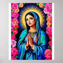 Poster Nossa Senhora de Guadalupe Orando Virgem Maria Gra