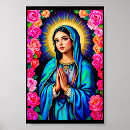 Poster Nossa Senhora de Guadalupe Orando Virgem Maria Peq