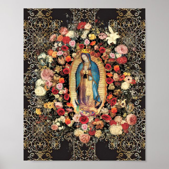 Poster Nossa Senhora de Guadalupe Virgem Maria Colorida (Frente)